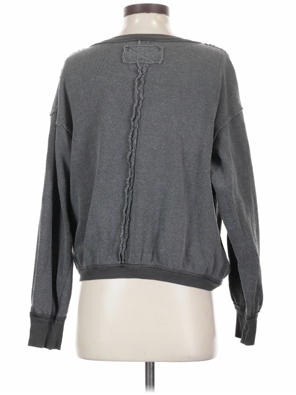 We The Free Charcoal Wrap Pullover Sweatshirt - Picture 2 of 5